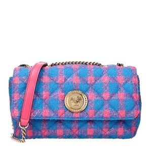 Versace La Medusa east west tweed leather crossbody bag NEW